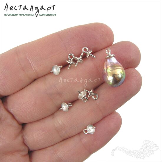 Концевик-пустышка Modern Sterling Silver 8х4 мм, изображение 2