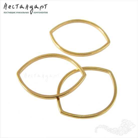 Кольцо декоративное Marquise Vermeil Sterling Silver 21х17 мм, изображение 4