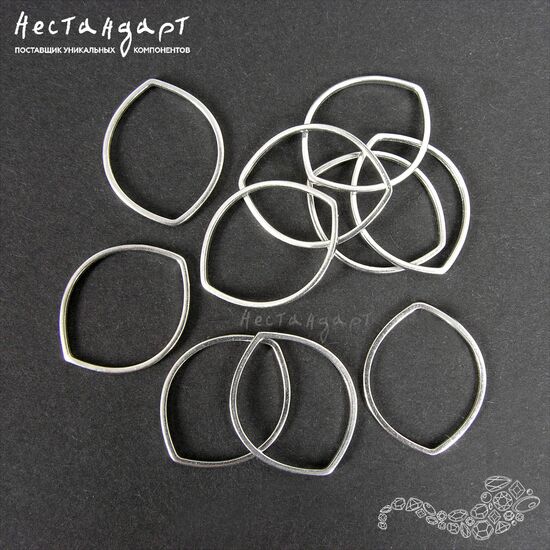 Кольцо декоративное Marquise Sterling Silver Rhodium Plated 21х17 мм