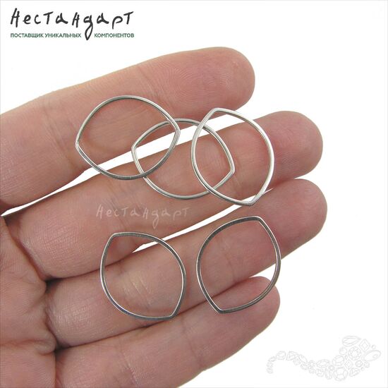 Кольцо декоративное Marquise Sterling Silver Rhodium Plated 21х17 мм, изображение 2