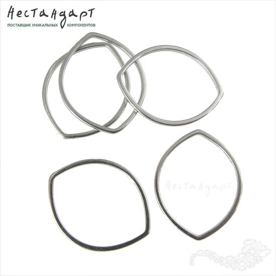 Кольцо декоративное Marquise Sterling Silver Rhodium Plated 21х17 мм, изображение 4