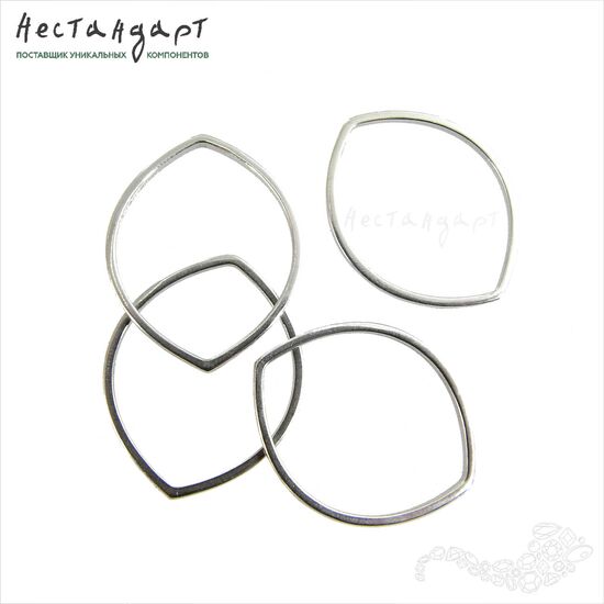 Кольцо декоративное Marquise Sterling Silver 21х17 мм