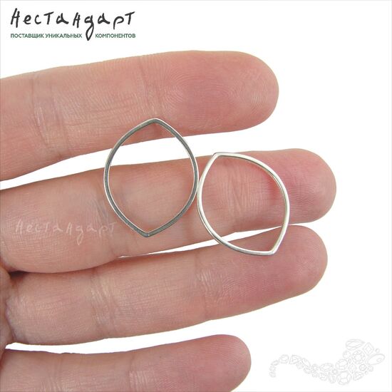 Кольцо декоративное Marquise Sterling Silver 21х17 мм, изображение 3