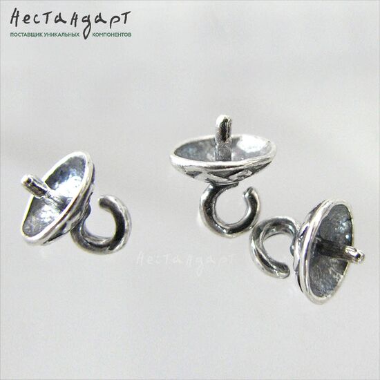 Концевик с петлей и штифтом Silver Plated 7х6 мм, изображение 2