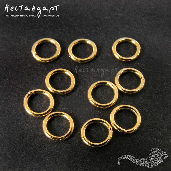 Кольцо соединительное паяное Vermeil Sterling Silver 4,5х0,7 мм (уп. 6 шт.), изображение 3