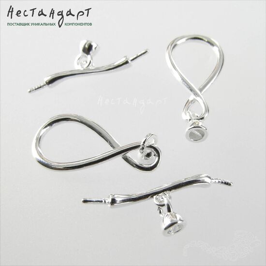 Замок-тогл с концевиками и штифтами Infinito Sterling Silver 22 мм