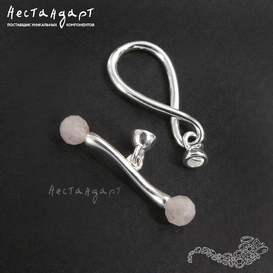 Замок-тогл с концевиками и штифтами Infinito Sterling Silver 22 мм, изображение 5