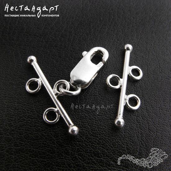 Замок-лобстер с коннекторами Multi Thread Sterling Silver 26 мм