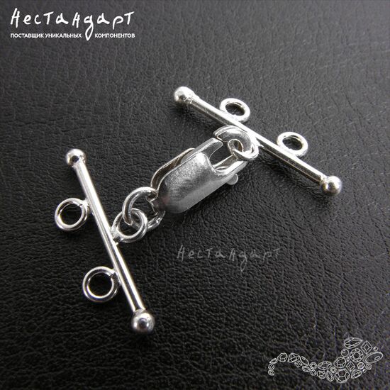 Замок-лобстер с коннекторами Multi Thread Sterling Silver 26 мм, изображение 3