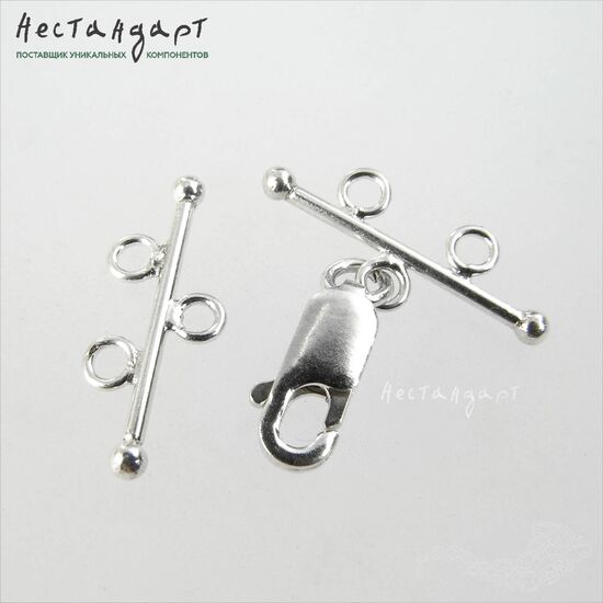 Замок-лобстер с коннекторами Multi Thread Sterling Silver 26 мм, изображение 4