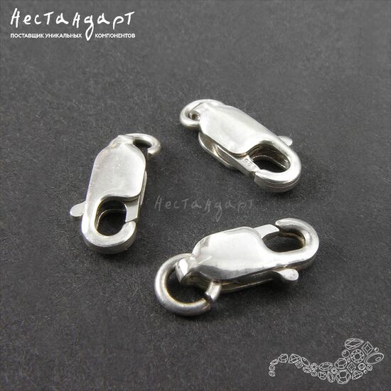Замок-лобстер с кольцом Sterling Silver 10 мм, изображение 2