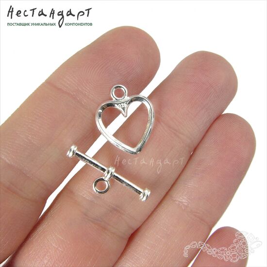 Замок-тогл Cuore Sterling Silver 15 мм, изображение 2
