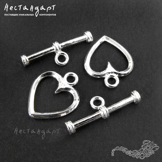 Замок-тогл Cuore Sterling Silver 15 мм, изображение 3