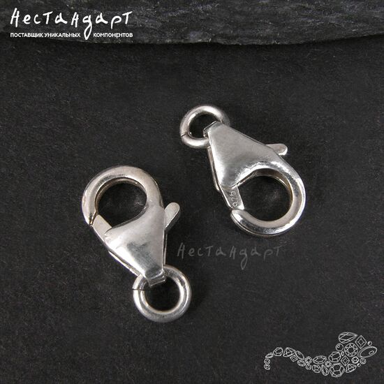 Замок-карабин с кольцом Sterling Silver 10 мм, изображение 2