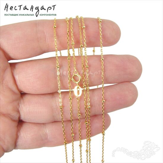 Цепочка с насечками и замком Nodules Vermeil Sterling Silver 45 см, изображение 2