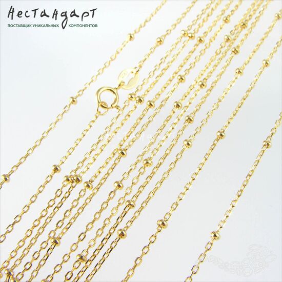 Цепочка с насечками и замком Nodules Vermeil Sterling Silver 45 см, изображение 4