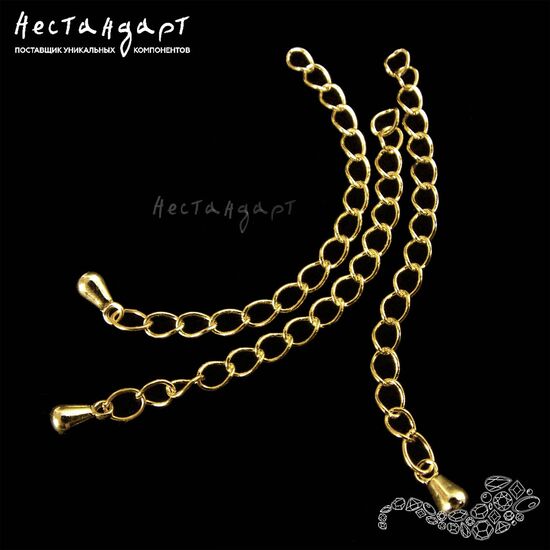 Цепочка удлиняющая с каплей Vermeil Sterling Silver 45 мм, изображение 2