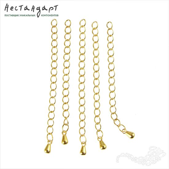 Цепочка удлиняющая с каплей Vermeil Sterling Silver 45 мм, изображение 3