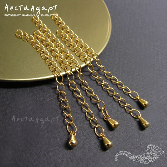 Цепочка удлиняющая с каплей Vermeil Sterling Silver 45 мм, изображение 4