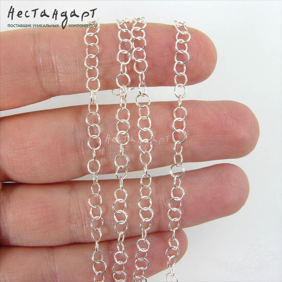 Цепочка якорная Boucle Sterling Silver 3,5 мм (уп. 10 см), изображение 2