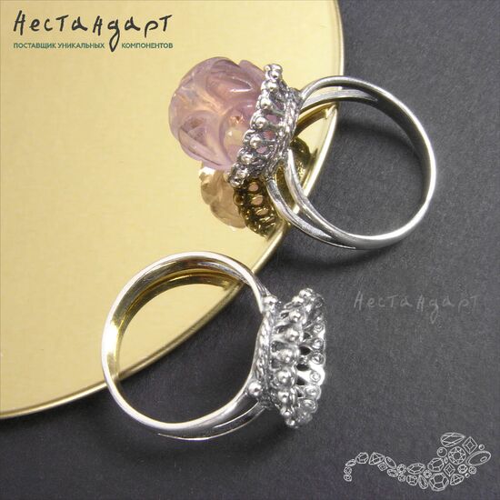 Основа для кольца с сеттингом Tiara Rhodium Plated (17), изображение 2