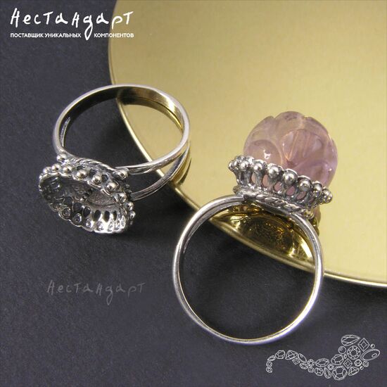 Основа для кольца с сеттингом Tiara Rhodium Plated (17), изображение 5