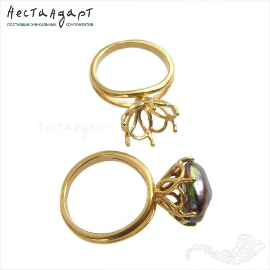 Основа для кольца с сеттингом Grasp Gold Plated (17)