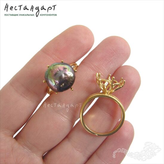 Основа для кольца с сеттингом Grasp Gold Plated (17), изображение 2