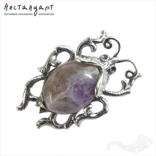 Основа для броши Scarabs Silver Plated 40х26 мм