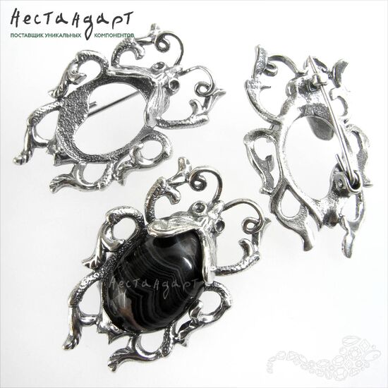 Основа для броши Scarabs Silver Plated 40х26 мм, изображение 4