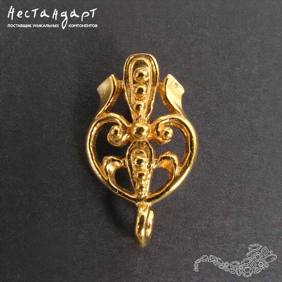 Бейл-держатель для кулона Wattle Gold Plated 17х10 мм, изображение 4