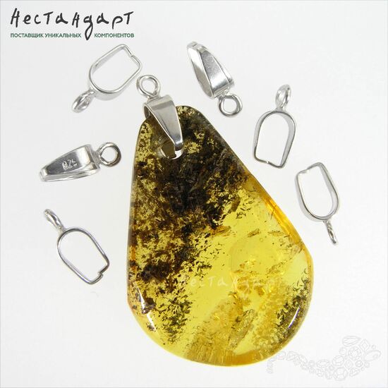 Бейл-держатель для кулона Tong Sterling Silver Rhodium Plated 10х3