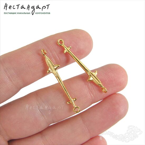 Коннектор Knightly Lily Gold Plated 33 мм, изображение 2