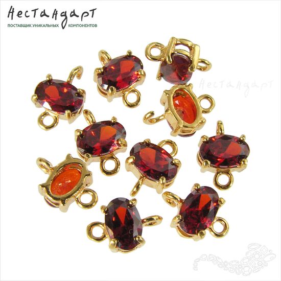 Коннектор со вставкой Mini Hyacinth Fianit Gold Plated 9х6 мм