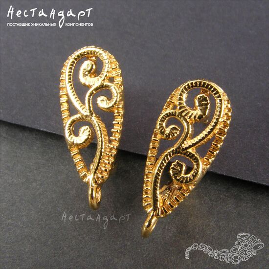 Швензы Arabesque Gold Plated 18x7 мм (пара), изображение 3