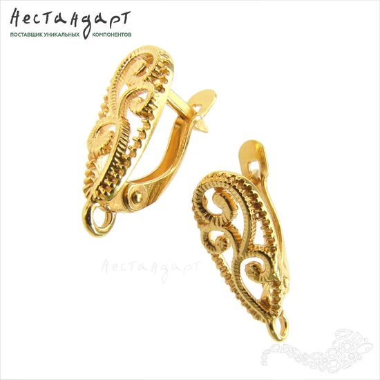 Швензы Arabesque Gold Plated 18x7 мм (пара), изображение 4