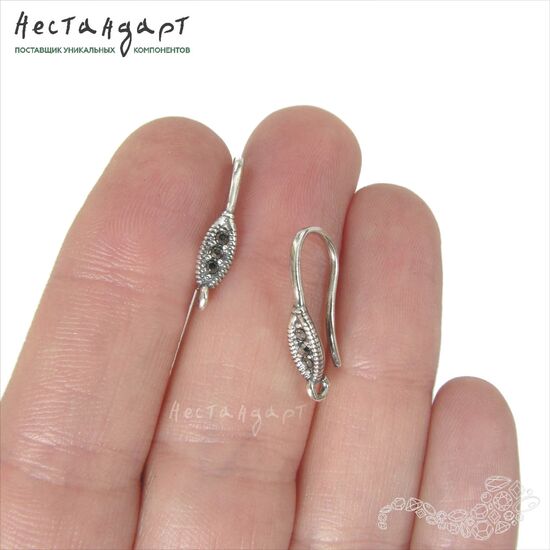 Швензы-близуры Marcasite Blizur Silver Plated 19 мм (пара), изображение 3