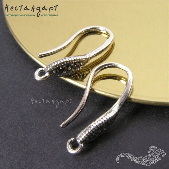 Швензы-близуры Marcasite Blizur Silver Plated 19 мм (пара), изображение 4