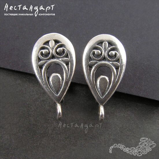 Швензы Paon Sterling Silver 14x7 мм (пара), изображение 3