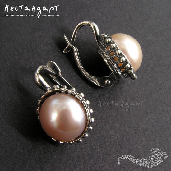 Швензы с сеттингом Tiara Silver Plated 19 мм (пара), изображение 2