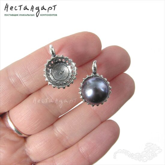 Швензы с сеттингом Tiara Silver Plated 19 мм (пара), изображение 3