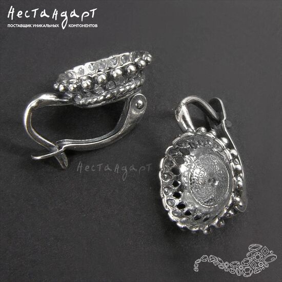 Швензы с сеттингом Tiara Silver Plated 19 мм (пара), изображение 4