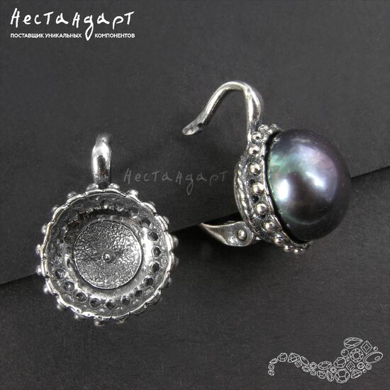 Швензы с сеттингом Tiara Silver Plated 19 мм (пара), изображение 6