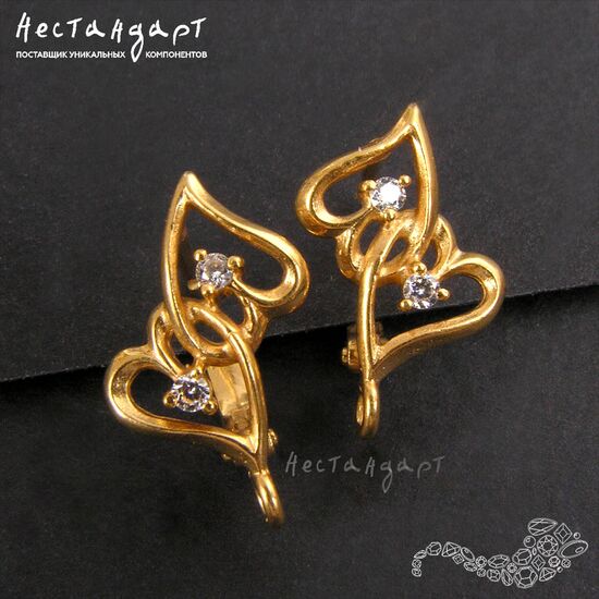 Швензы Romantic Alliance Vermeil Sterling Silver 16х11 мм (пара), изображение 3