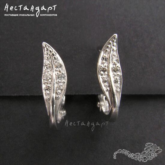Швензы Revival Sterling Silver Rhodium Plated 14x4 мм (пара)