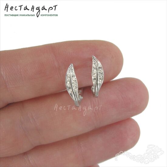 Швензы Revival Sterling Silver Rhodium Plated 14x4 мм (пара), изображение 2