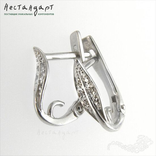 Швензы Revival Sterling Silver Rhodium Plated 14x4 мм (пара), изображение 4
