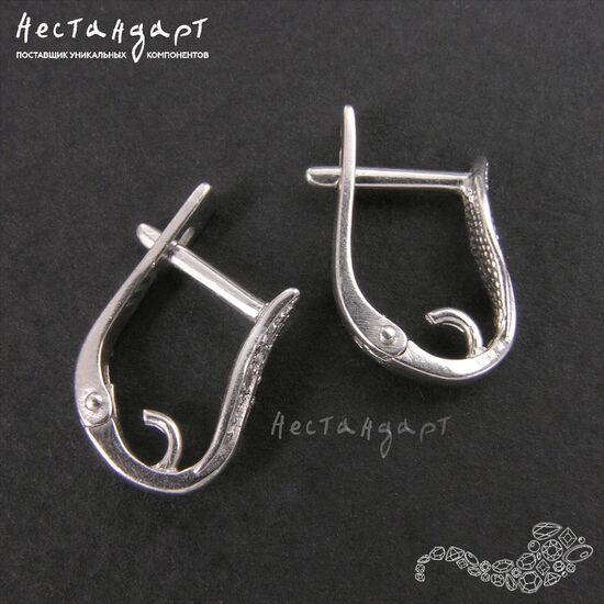 Швензы Revival Sterling Silver Rhodium Plated 14x4 мм (пара), изображение 5