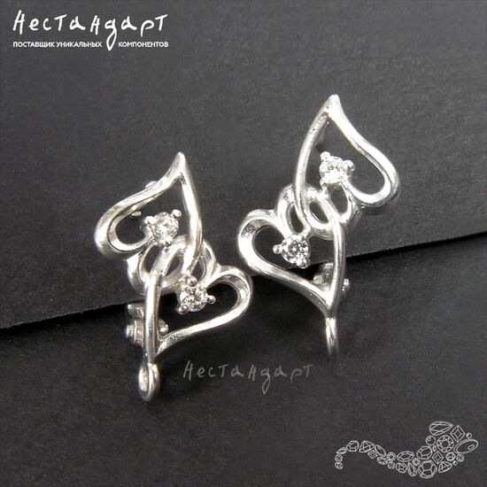 Швензы Romantic Alliance Sterling Silver Rhodium Plated 16х11 мм (пара), изображение 3