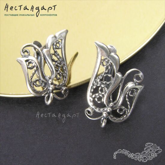 Швензы Magnolia Silver Plated 20x14 (пара), изображение 2